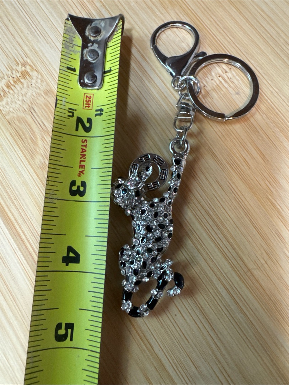 Effy Silver-Tone Crystal Leopard Key & Card Holder Charm - Picture 2 of 2